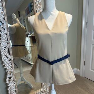 Ann Taylor Sleeveless, Belted Blouse